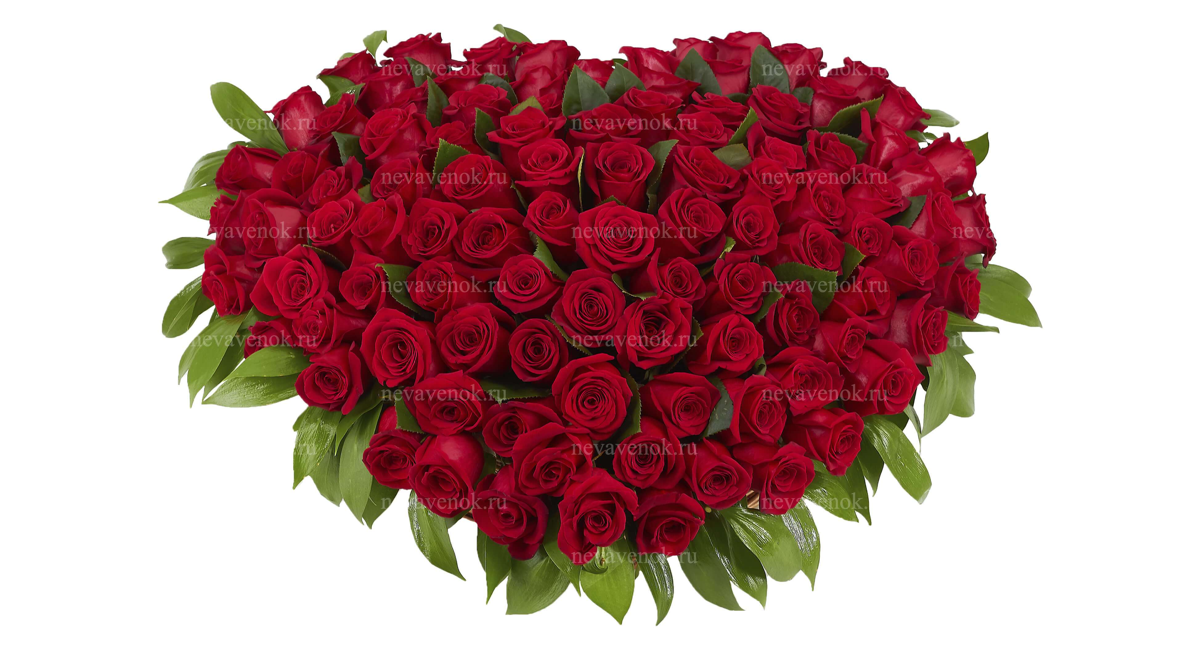 Ритуальная корзина из живых цветов "Сердце" (белая, красная)