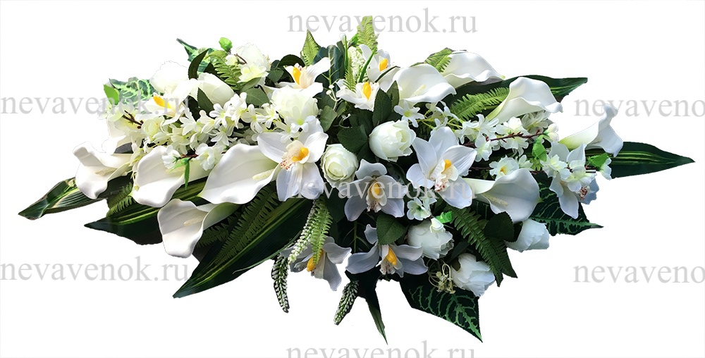 Купить траурную композицию из искусственных цветов в СПб