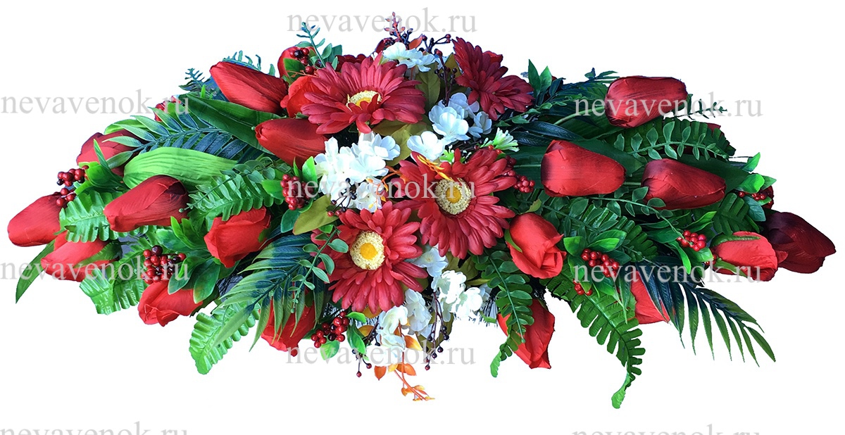 Купить траурную композицию из искусственных цветов в СПб