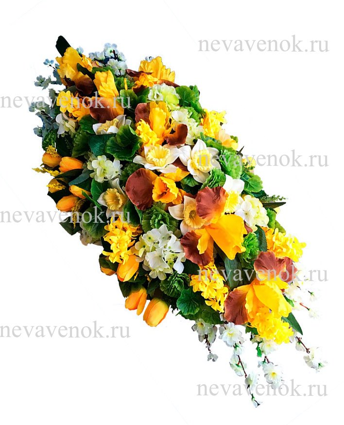 Купить траурную композицию из искусственных цветов в СПб