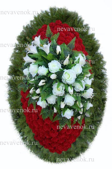 Купить траурный венок из искусственных цветов в СПб