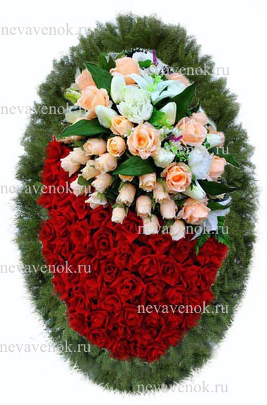 Купить траурный венок из искусственных цветов в СПб
