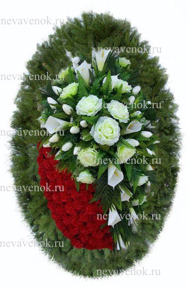 Купить траурный венок из искусственных цветов в СПб