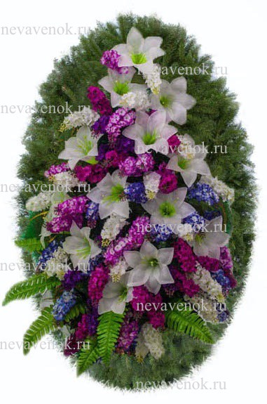 Купить траурный венок из искусственных цветов в СПб