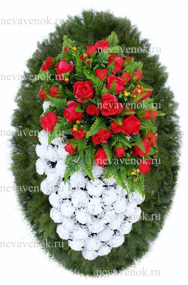 Купить траурный венок из искусственных цветов в СПб