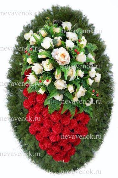 Купить траурный венок из искусственных цветов в СПб