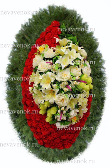 Купить траурный венок из искусственных цветов в СПб