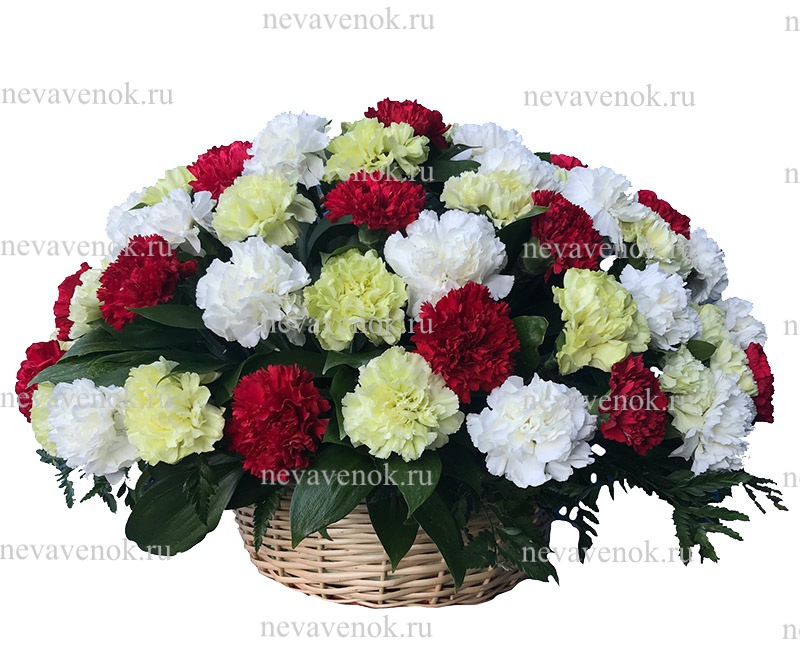 Ритуальные корзины из натуральных цветов